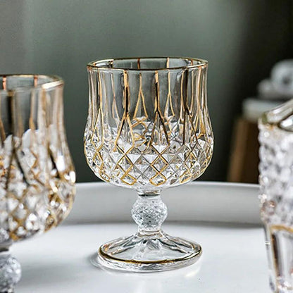 Crystal Gold Accent Tumbler: Luxury Meets Functionality -  Experience the Old World Charm