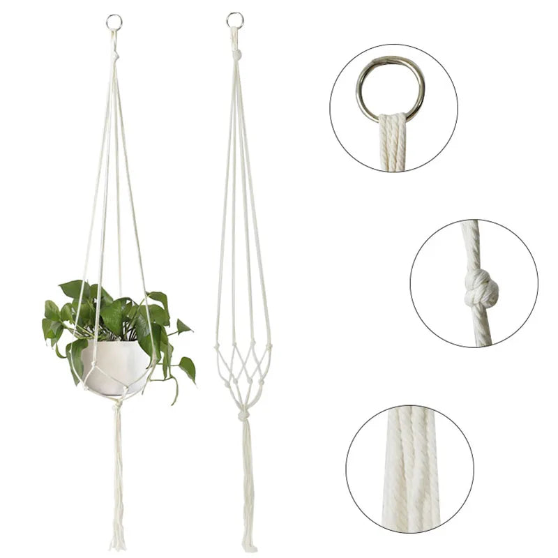 Macrame Handmade Plant Hanger Baskets Flower Pots