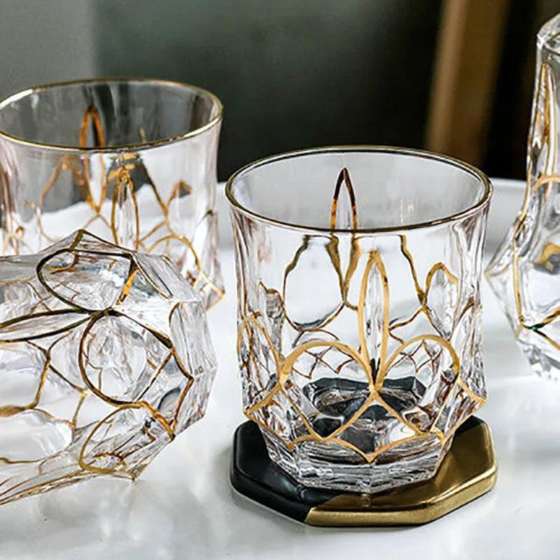 Crystal Gold Accent Tumbler: Luxury Meets Functionality -  Experience the Old World Charm