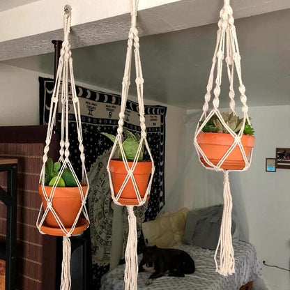 Hanging Plant Handmade Macrame: The Durable Materials and Sturdy Construction Ensure that your Plants will be Safe and Secure.