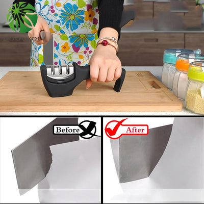 Knife Sharpener Diamond 3 Stages 304 Stainless Steel Knife Sharpening Tool Carbide Ceramic Knife Kitchen Tools