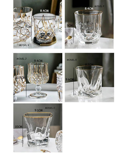 Crystal Gold Accent Tumbler: Luxury Meets Functionality -  Experience the Old World Charm