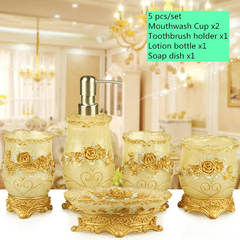 romantic floral

resin romantic flower luxury bathroom accessories

flower European style bathroom set

floral bathroom setluxury bathroom supplies

antique

resin

floral

soap dispenser

toothbrush holder

mouthwash cup