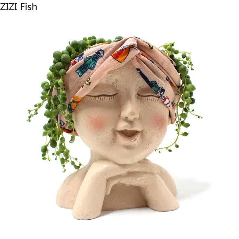 Pot de culture de plantes succulentes Statue de personnage Stockage