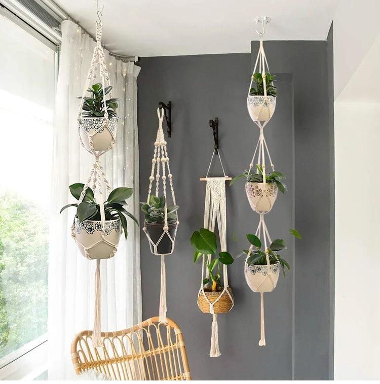 Hanging Plant Handmade Macrame: The Durable Materials and Sturdy Construction Ensure that your Plants will be Safe and Secure.