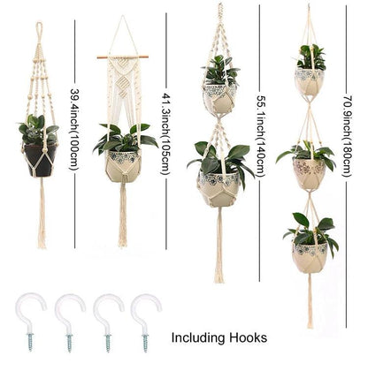 Hanging Plant Handmade Macrame: The Durable Materials and Sturdy Construction Ensure that your Plants will be Safe and Secure.