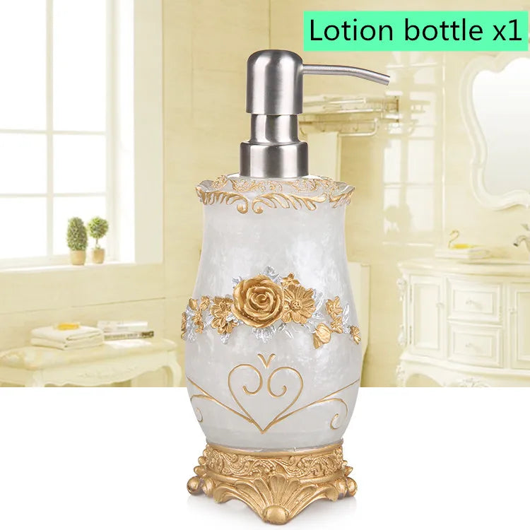 romantic floral

resin romantic flower luxury bathroom accessories

flower European style bathroom set

floral bathroom setluxury bathroom supplies

antique

resin

floral

soap dispenser

toothbrush holder

mouthwash cup