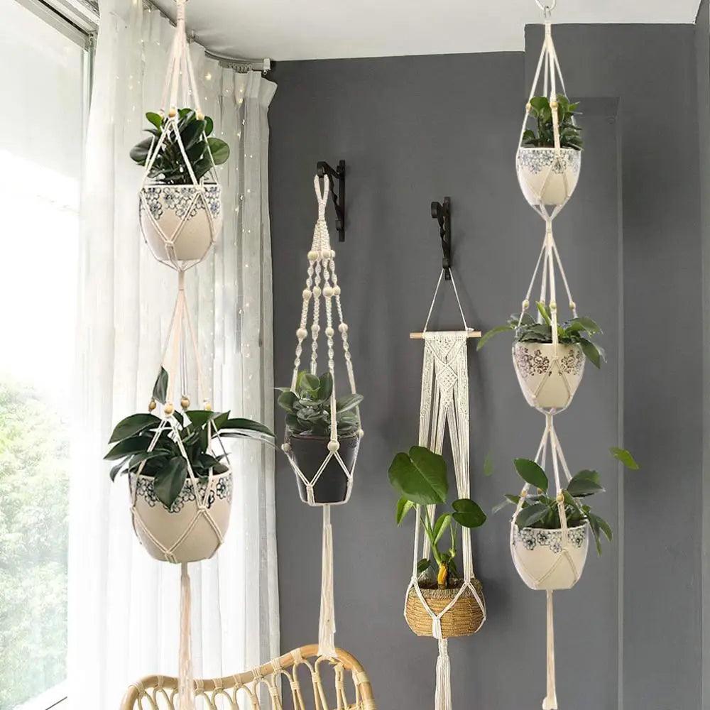 Hanging Plant Handmade Macrame: The Durable Materials and Sturdy Construction Ensure that your Plants will be Safe and Secure.