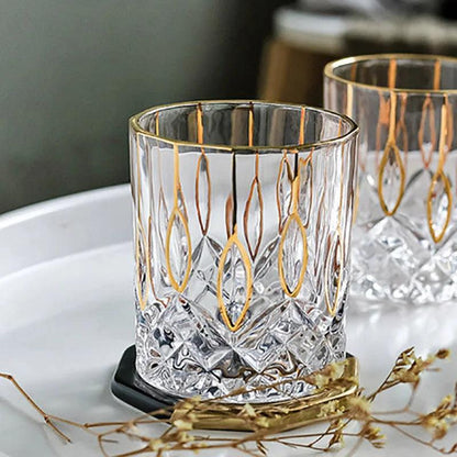 Crystal Gold Accent Tumbler: Luxury Meets Functionality -  Experience the Old World Charm