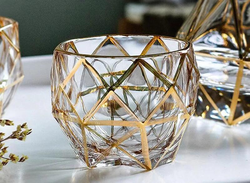 Crystal Gold Accent Tumbler: Luxury Meets Functionality -  Experience the Old World Charm