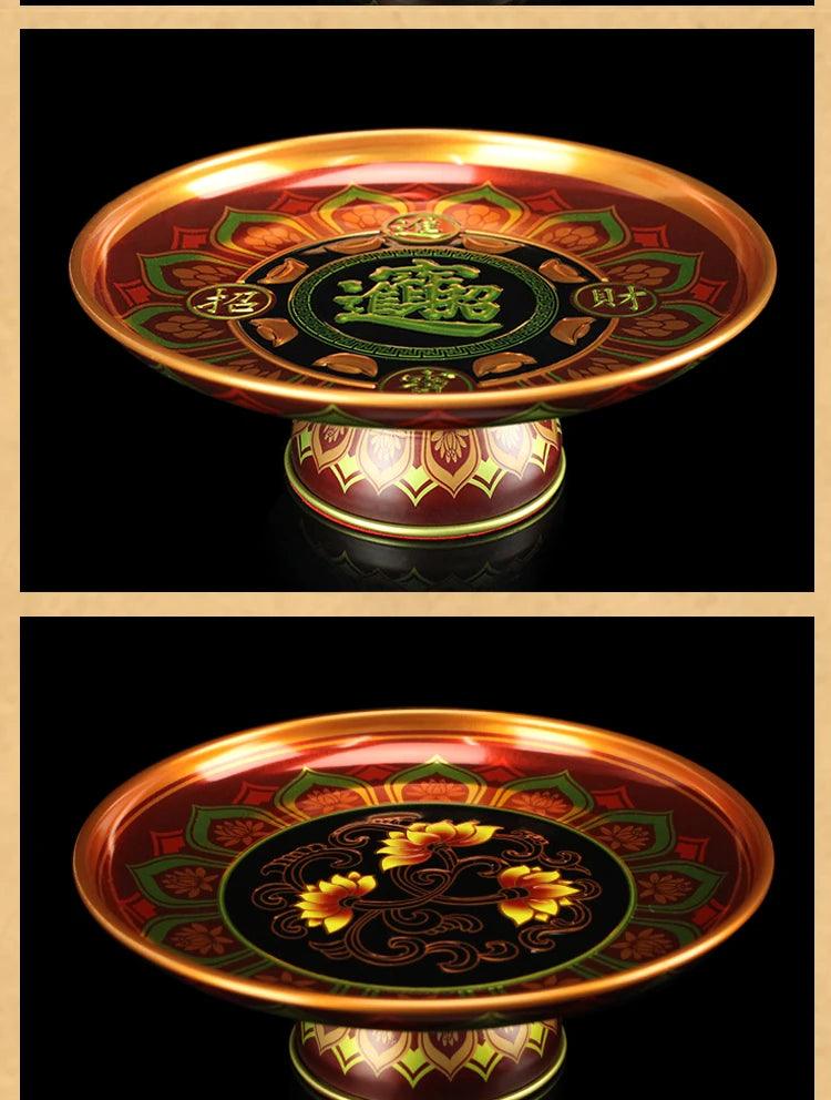 Chinese Metal Fruit Dish Buddhiste: Tradição e Modernidade em Perfeito Equilíbrio