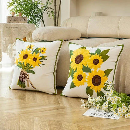 Sunflower Dreams Pillow Cover:  - Soft, Stylish, and Sustainable.