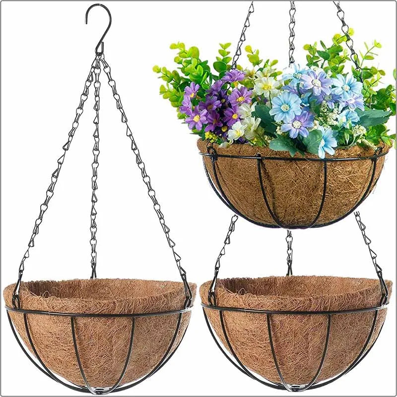 8/10 Inch Round Wire Plant Holder Metal Hanging Basket