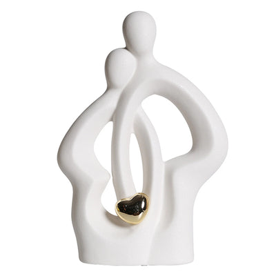 Ceramic Couple Sculpture Modern Light Luxury Home Decor