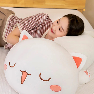 Kawaii Cat Plush Toy Stuffed Pillow Lying Cat Pillow Back