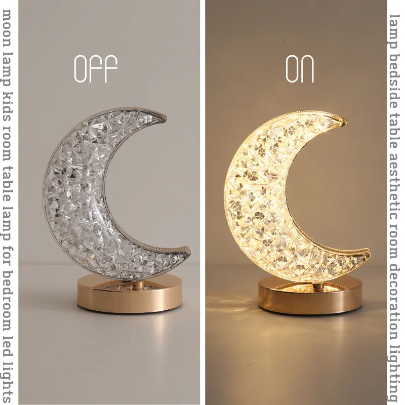 Bedroom Crystal Touch Dimming Night Light Girls Room Home