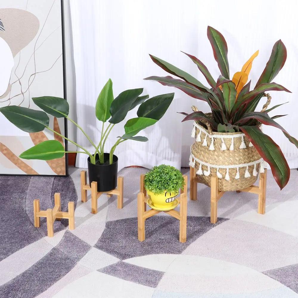 Rustic Wooden Plant Pedestal - Showcase your favorite plants in style