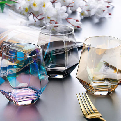 Glass Goblet Transparent Wine Creative Phnom Penh Colorful Fruit Juice Milk Cup Water Ware Home Kitchen Bar Decoration Drinkware