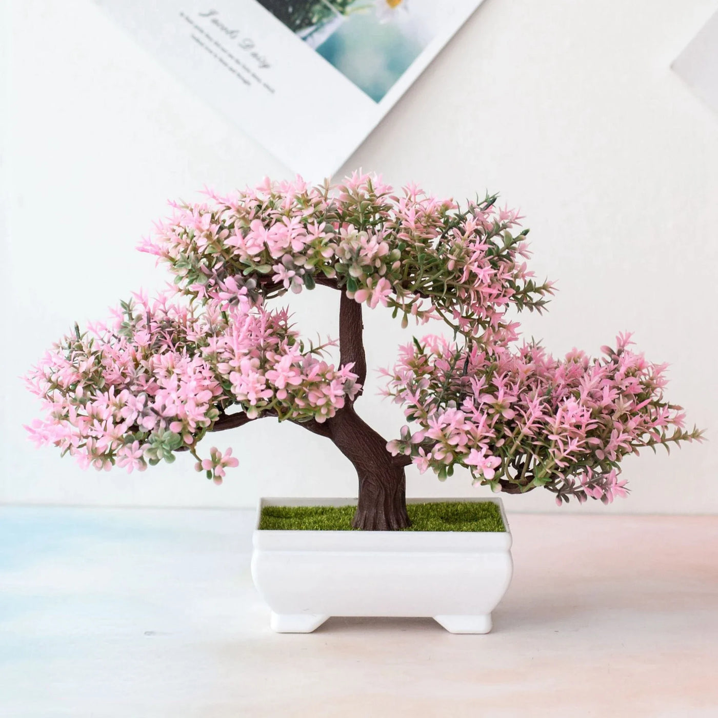 Artificial Plant Bonsai Plastic Small Tree Pot Fake Plant Flower