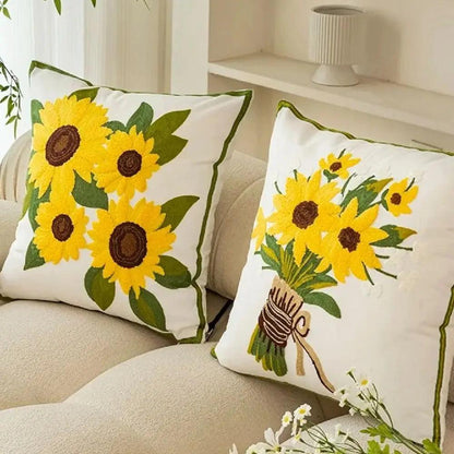 Sunflower Dreams Pillow Cover:  - Soft, Stylish, and Sustainable.