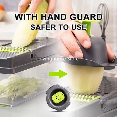 Vegetable Fruit Grater Set All in one Multifunction Slicer Cutter w Container Rinse Basket Potato Carrot Cucumber Peeler Kitchen