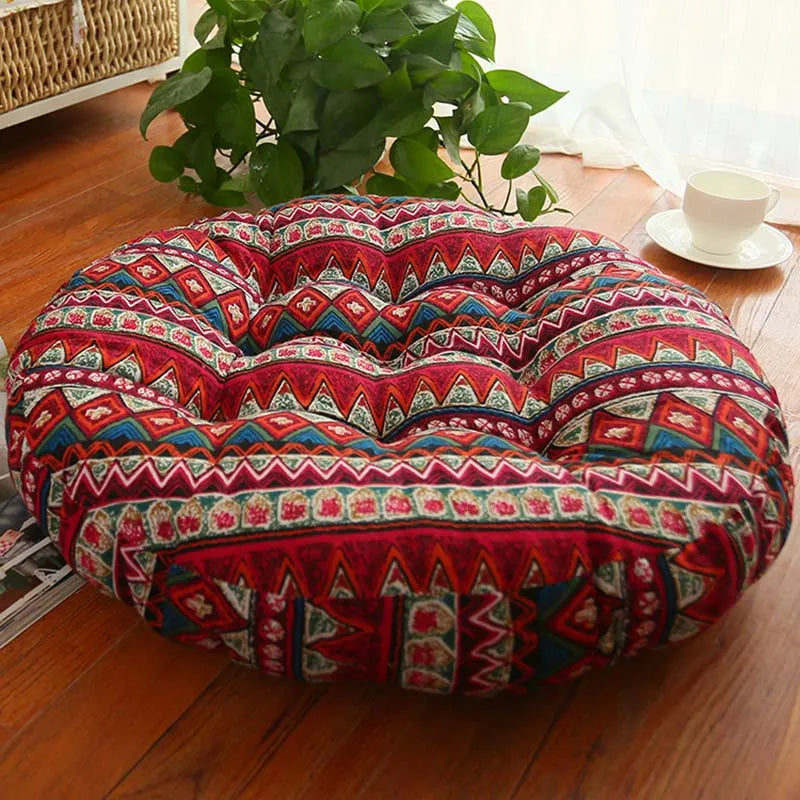 Japan Futon Cushions Cotton Linen Sofa Throw Pillow 52cm Thicker Round Tatami Floor Mat Meditation Balcony Window Chair Cushion