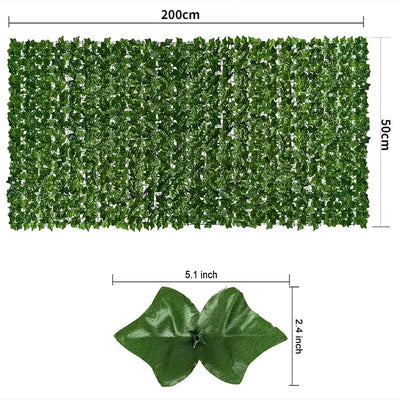 Artificial Hedge Green Leaf Fence Panels Faux Privacy