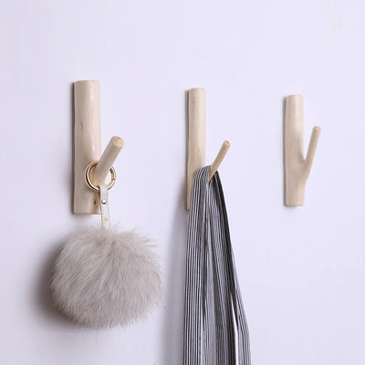 Creative Wooden Tree Branch Hook Solid Wood Branch Shape Wall Hanging Coat Hook Background Wall Hanging Home Decoration