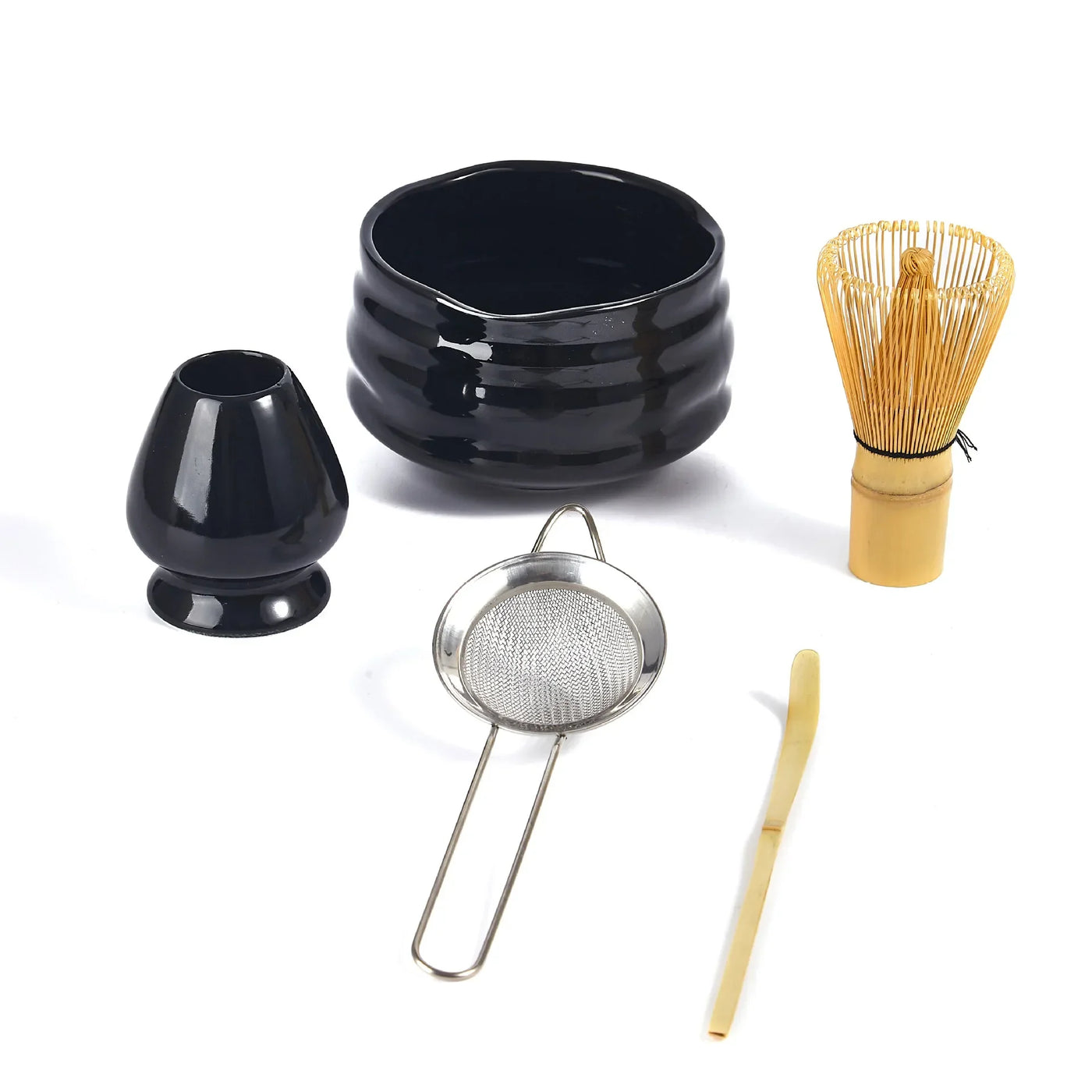 3/5pcs Handmade Home Easy Clean Matcha Tea Set Tool Stand Kit Bowl Whisk Scoop Gift Ceremony Traditional Japanese Accessories