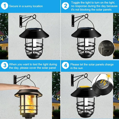 Solar Flame Hanging Lantern Flickering : Dancing Flames Without the Heat