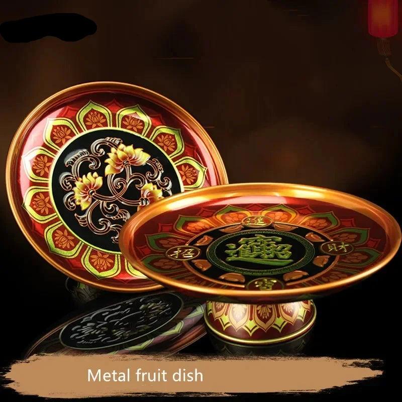 Chinese Metal Fruit Dish Buddhiste: Tradição e Modernidade em Perfeito Equilíbrio