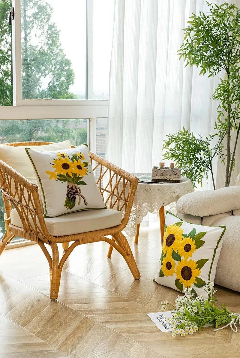 Sunflower Dreams Pillow Cover:  - Soft, Stylish, and Sustainable.