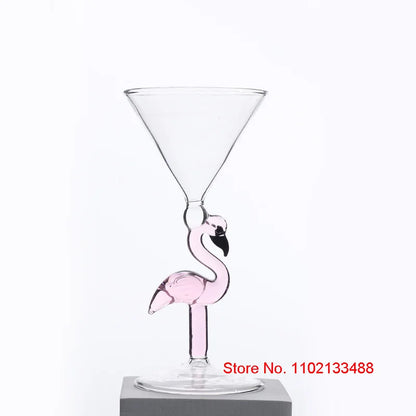 Flamingo Cocktail Goblet Cup 2023 Latest Design Party Gifts Wine Glass Creative Bar Atmosphere Decor Cocktail Glass Martini Cup