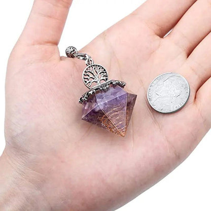 Natural Amethyst Crystal Pendulum Dowsing Reiki Healing