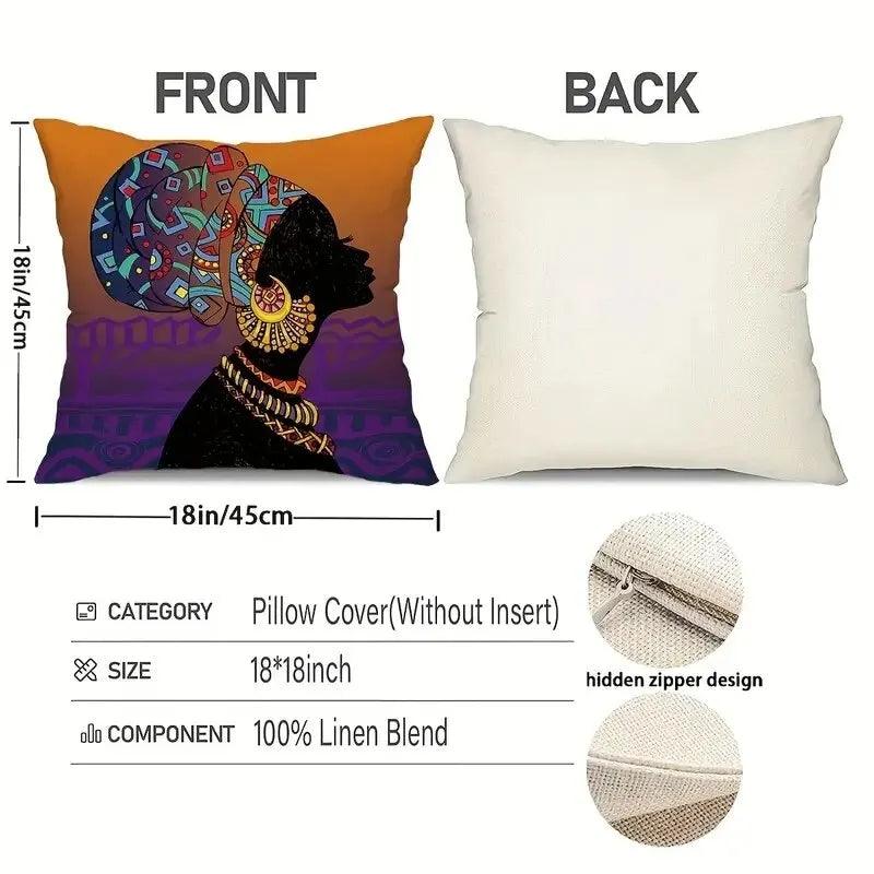 African American Woman Square Cushion Cover