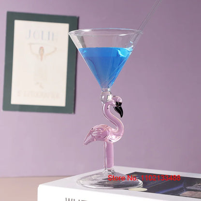 Flamingo Cocktail Goblet Cup 2023 Latest Design Party Gifts Wine Glass Creative Bar Atmosphere Decor Cocktail Glass Martini Cup