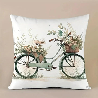 Bicycle Pattern Throw Pillow Cover: Bring the Outdoors in With this Stylish Pillow Cover