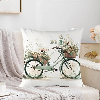 Bicycle Pattern Throw Pillow Cover: Bring the Outdoors in With this Stylish Pillow Cover