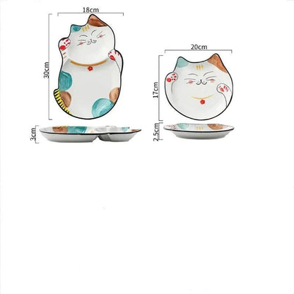 Cartoon Cat Baby Ceramic Plate - Make Mealtime More Fun With this Adorable Cat-Themed Ceramic plate