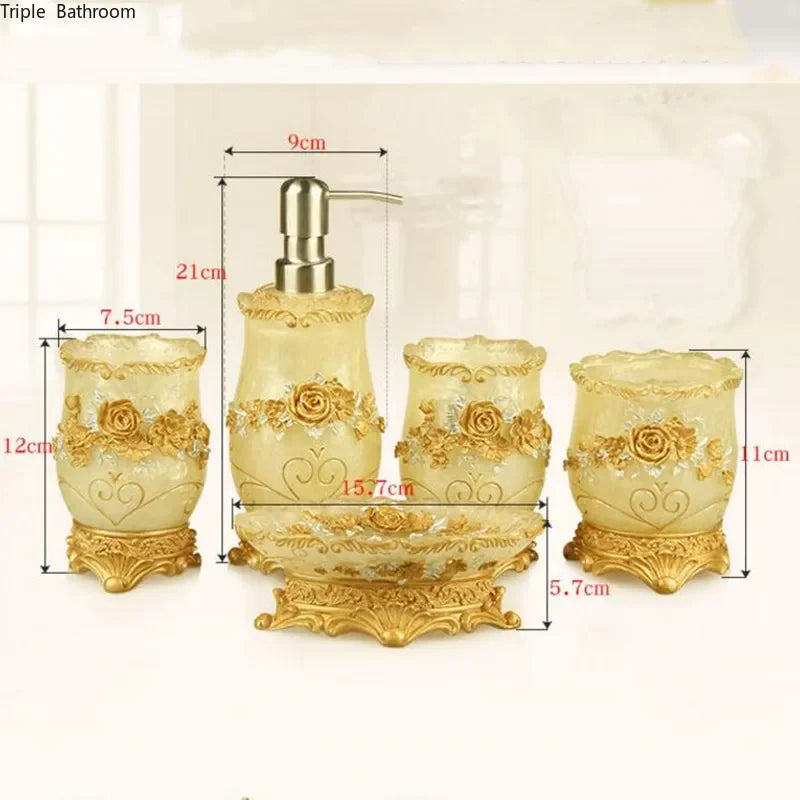 romantic floral

resin romantic flower luxury bathroom accessories

flower European style bathroom set

floral bathroom setluxury bathroom supplies

antique

resin

floral

soap dispenser

toothbrush holder

mouthwash cup