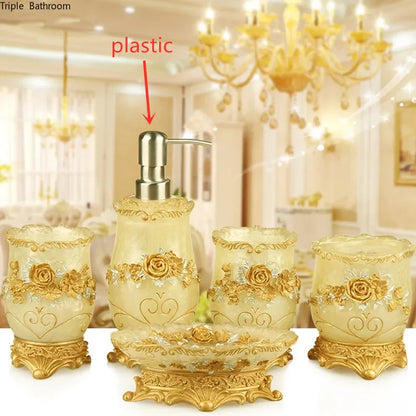 romantic floral

resin romantic flower luxury bathroom accessories

flower European style bathroom set

floral bathroom setluxury bathroom supplies

antique

resin

floral

soap dispenser

toothbrush holder

mouthwash cup