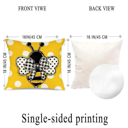 Bee & Letter Graphic Cushion Cover: A little Bit of Fun for Your Living Space.