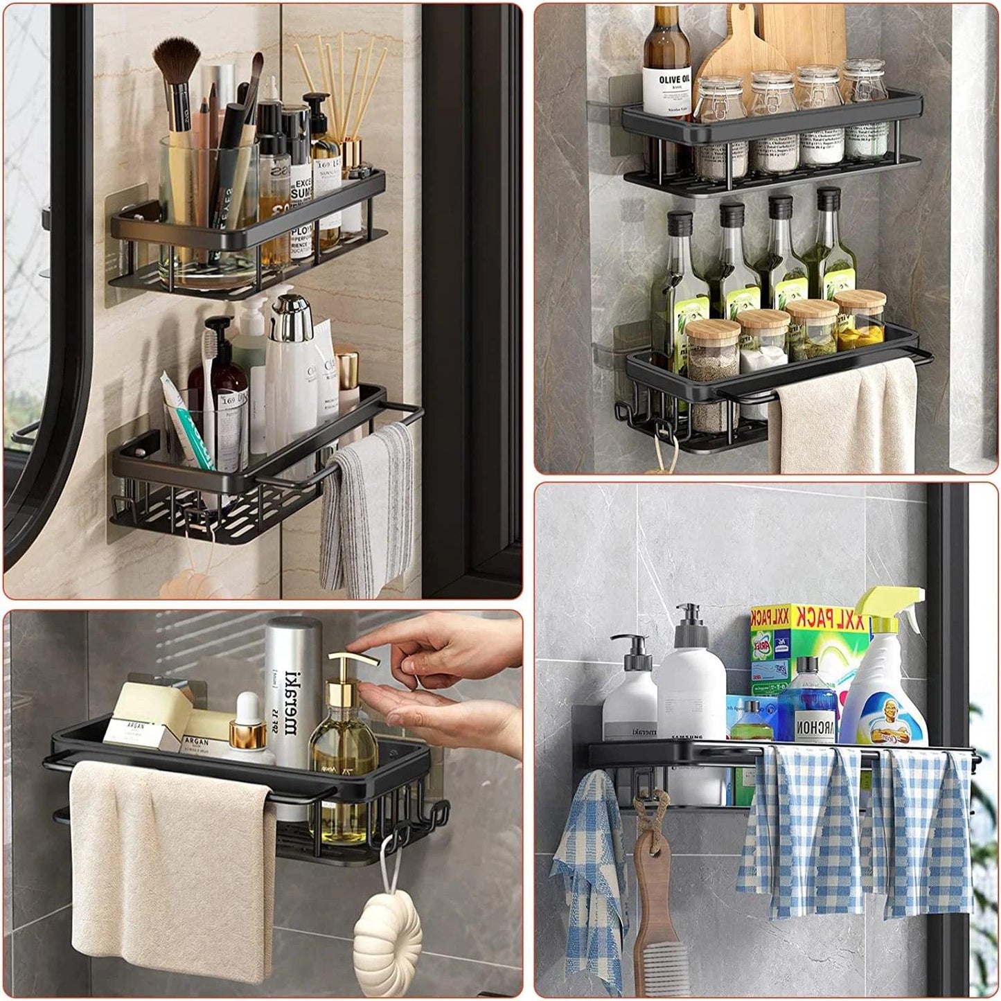 Wall Hanging Corner Rectangular Rack:  Maximize Your Bathroom Space