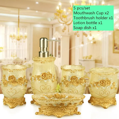 romantic floral

resin romantic flower luxury bathroom accessories

flower European style bathroom set

floral bathroom setluxury bathroom supplies

antique

resin

floral

soap dispenser

toothbrush holder

mouthwash cup