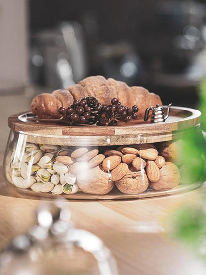 Creative Glass Containers with Wooden Lid Kitchen