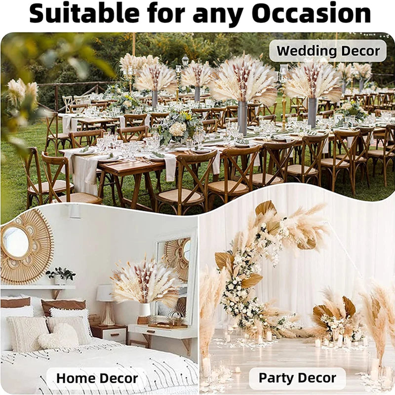 Ramo de hierba de pampa seca natural, decoración del hogar, Acción de Gracias, cosecha de otoño, arreglo floral para bodas, decoración de fiestas, estilo bohemio