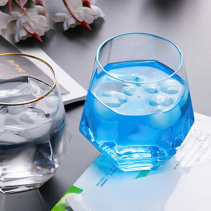 Glass Goblet Transparent Wine Creative Phnom Penh Colorful Fruit Juice Milk Cup Water Ware Home Kitchen Bar Decoration Drinkware