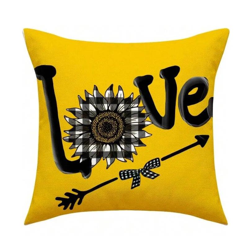 Bee & Letter Graphic Cushion Cover: A little Bit of Fun for Your Living Space.