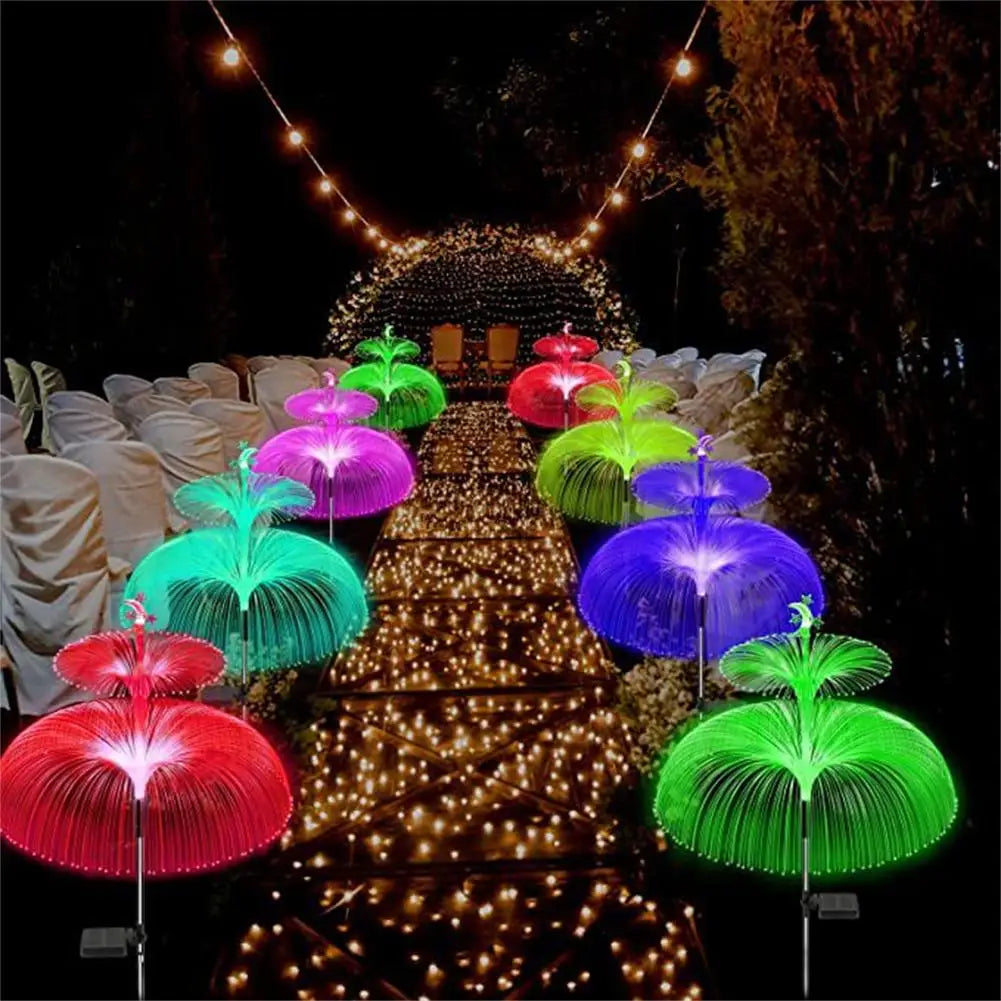 Outdoor Solar Garden Lights Double-layer Jellyfish Optical