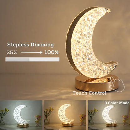 Bedroom Crystal Touch Dimming Night Light Girls Room Home